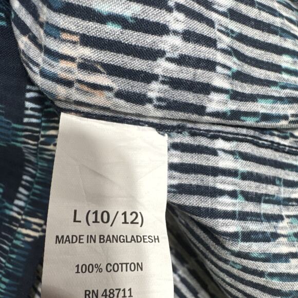 Colorful Planet Boys Size 10/12 Blue Geo Button Up Shirt Short Sleeve Artsy - Picture 9 of 9